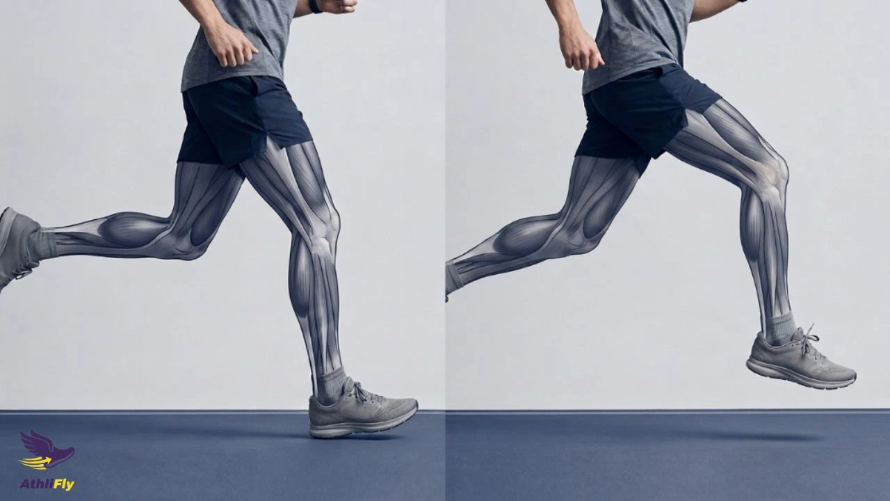 Ground reaction force repetition during a 10K long run Runner's leg during stance and flight phases illustrating repeated loading during a long run